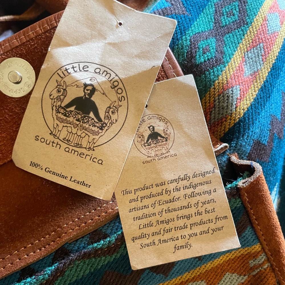Genuine Leather Aztec Print Backpack - Picture 9 of 9